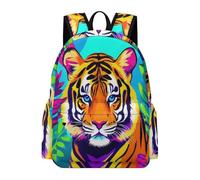 TPISLI Tiger Motif Backpack Kids Ages 7-10 Animal Book Bag Boys 10-14 Year Olds Durable Lightweight Spring Outing Backpack School Years 7-10 Travel Use School Gift