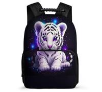 TPISLI Tiger Motif Rucksack for Boys School Years 1-4 Animal Backpack School Years 2-5 Boys Girls, Lightweight Adjustable Straps Travel Daily Use