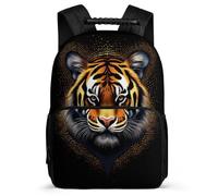 TPISLI Tiger Motif School Backpack for Kids Junior School Animal Tiger Backpack Primary Age 6-11 Children, 1680D Fabric Adjustable Straps Daily Essentials