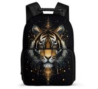 TPISLI Tiger Motif School Backpack Primary Classes for Girls Age 7-12 Animal Bookbag Kids and Teens, Side Pockets Adjustable Straps Travel Daily Use