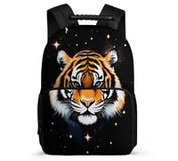 TPISLI Tiger Pattern Bookbag for Girls Boys Age 7-12 Animal Tiger Rucksack for Kids and Teens Primary School, Adjustable Straps Side Pockets School Travel
