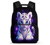 TPISLI Tiger Pattern Daypack for Children 6-11 Years Animal Rucksack for Kids and Teens School Years 1-4, Soft Felt Details Adjustable Straps Birthday Gift