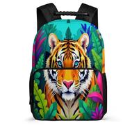 TPISLI Tiger Pattern Rucksack for Boys Girls Junior School Animal Bookbag Age 5-10 Kids and Teens, Soft Felt Details Sturdy Handle Outdoor Day Trips