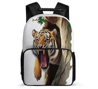 TPISLI Tiger Pattern Rucksack for Girls for 5 to 10 Years, Animal Tiger Bookbag Kids, Durable Backpack, 1680D Fabric, Primary Classes, Daily Essentials