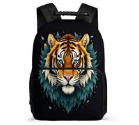 TPISLI Tiger Pattern School Backpack 6-11 Years for Kids, Animal Daypack for Boys Girls, Lightweight Bag, Side Pockets, Padded Back, Travel Daily Use