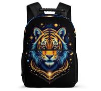 TPISLI Tiger Pattern School Backpack 6-11 Years for Kids, Animal Daypack for Boys Girls, Lightweight Bag, Side Pockets, Padded Back, Travel Daily Use