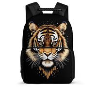 TPISLI Tiger Pattern School Backpack for Children Year 3-6 Animal Backpack 8-12 Years Kids and Teens, 1680D Fabric Soft Felt Details Back to School Gift
