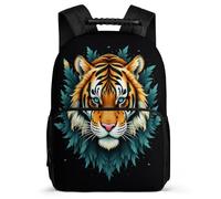 TPISLI Tiger Pattern School Backpack Year 3-6 for Kids and Teens 8-12 Years Animal Theme Bookbag Kids and Teens, Soft Felt Details Sturdy Handle Outdoor Day Trips