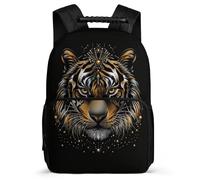 TPISLI Tiger Print School Backpack for Kids and Teens Primary Classes Animal Tiger Motif Daypack 6-11 Years Girls Boys, Sturdy Handle Soft Felt Details School Travel