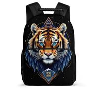 TPISLI Tiger School Backpack for Boys Age 5-10 Animal Pattern Bookbag for Girls Boys School Years 1-4, 1680D Fabric Adjustable Straps Travel Daily Use
