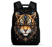 TPISLI Tiger School Backpack for Boys Girls School Years 1-4 Animal Motif Backpack Primary Age 6-11 Kids, 1680D Fabric Soft Felt Details Short Trips