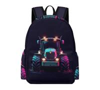 TPISLI Tractor Backpack Students Ages 12-16 Car Pattern School Bag Children Year 7 Modern Trendy 15.6 Inch Laptop Rucksack School Years 7-10 Travel Use Outdoor Gift