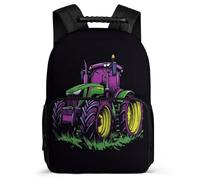 TPISLI Tractor Bookbag for Children Primary Age 6-11 Car Pattern Rucksack for Children School Years 1-4, Lightweight Soft Felt Details Back to School Gift