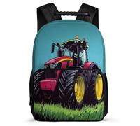 TPISLI Tractor Bookbag for Children School Years 2-5 Car Pattern Backpack for Kids and Teens Year 2-5, Adjustable Straps Soft Felt Details Outdoor Day Trips