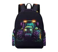 TPISLI Tractor Bookbag Kids School Years 5-9 Car Pattern Backpack Boys 10-14 Year Olds Trendy Modern 14 Inch Laptop Rucksack School Years 7-10 Travel Use