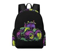 TPISLI Tractor Bookbag Kids School Years 5-9 Car Pattern Backpack Boys 10-14 Year Olds Trendy Modern 14 Inch Laptop Rucksack School Years 7-10 Travel Use