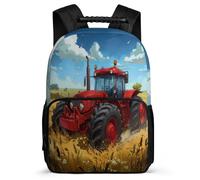 TPISLI Tractor Daypack Year 3-6 for Girls Boys 7-11 Year Olds Farm Tractor School Bag Students, Adjustable Straps Soft Felt Details Travel Daily Use