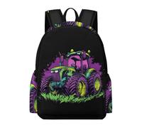 TPISLI Tractor Design Bookbag Boys Ages 8-12 Car Pattern School Bag Girls Year 3 Modern Durable 14 Inch Laptop Backpack Primary to Secondary Travel Gift Outdoor Gift
