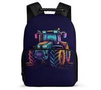 TPISLI Tractor Design School Backpack for Kids and Teens 7-11 Year Olds Car Print Backpack for Girls Boys Year 3-6, Lightweight Adjustable Straps Short Trips