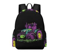 TPISLI Tractor Motif Daypack Students Ages 12-16 Car Pattern Rucksack Kids Year 6 Lightweight Durable 11.6 Inch Laptop Daypack School Years 3-6 Daily Use Daily Carry