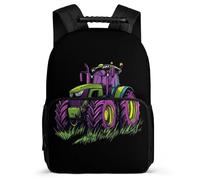 TPISLI Tractor Motif School Backpack for Girls Boys Age 5-10 Car Pattern Backpack for Girls Boys Primary Classes, Durable Adjustable Straps Travel Daily Use