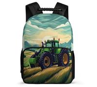 TPISLI Tractor Motif School Backpack Primary School for Students Primary Age 6-11 Car Design Rucksack Kids and Teens, 1680D Fabric Soft Felt Details Travel Daily Use