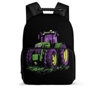 TPISLI Tractor Motif School Bag Primary School for Kids and Teens 7-11 Year Olds Car Pattern Backpack Students, Side Pockets Padded Back Outdoor Day Trips