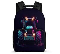TPISLI Tractor Rucksack for Boys Girls Junior School Car Pattern Backpack School Years 2-5 Kids and Teens, Lightweight Sturdy Handle Outdoor Day Trips