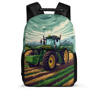 TPISLI Tractor School Backpack for Students Primary School Car Pattern Backpack 6-11 Years Boys Girls, Padded Back Soft Felt Details Travel Daily Use