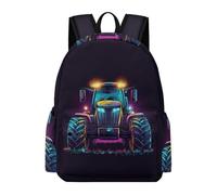TPISLI Tractor School Bag Kids 7-11 Year Olds Car Pattern Rucksack Students Year 6 Cool 14 Inch Laptop Backpack Junior School Hiking Day Trips Everyday Use