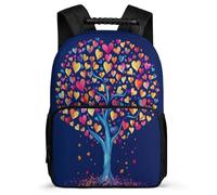 TPISLI Tree of Hearts School Backpack for Children Primary School Colourful Botanical Rucksack Year 3-6 Kids and Teens, Padded Back Sturdy Handle Daily Essentials