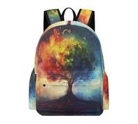 TPISLI Tree of Life School Bag Boys Girls 8-14 Backpack Colorful Tree Rucksack for Study Days, Practical Outdoor Rucksack for Study Days and Travel and Everyday Lessons