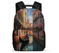 TPISLI Venice Ltly City Backpack for Kids and Teens School Years 1-4 RiverSide Town Rucksack 8-12 Years Kids and Teens, 1680D Fabric Adjustable Straps Travel Daily Use