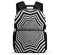 TPISLI Visual Vertigo Daypack School Years 1-4 for Boys Girls Year 3-6 Simple Stripes Rucksack Boys Girls, Adjustable Straps Padded Back Back to School Gift