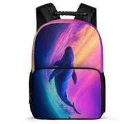TPISLI Whale Bookbag for Kids and Teens Primary Classes Marine Life Backpack Age 7-12 Kids and Teens, Adjustable Straps Sturdy Handle Birthday Gift