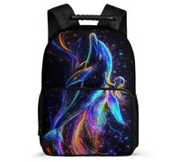 TPISLI Whale Illustration Rucksack for Kids Primary School Sea Creature Bookbag Primary Age 6-11 Students, Adjustable Straps Sturdy Handle Back to School Gift