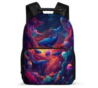 TPISLI Whale Motif Backpack for Boys 8-12 Years, Sea Creature School Bag for Children, Lightweight Rucksack, 1680D Fabric, Primary Classes, Daily Essentials