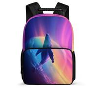 TPISLI Whale Motif Backpack for Children School Years 2-5 Marine Life Rucksack for Boys Girls School Years 1-4, Sturdy Handle Soft Felt Details Outdoor Day Trips