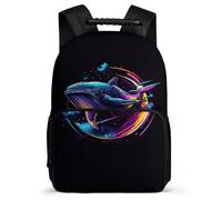 TPISLI Whale Motif Daypack for Children School Years 2-5 Marine Life Daypack for Kids and Teens Year 2-5, Adjustable Straps Padded Back Daily Essentials