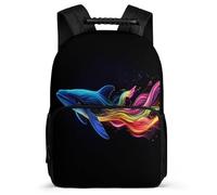TPISLI Whale Pattern School Backpack for Boys Girls 7-11 Year Olds Marine Life Rucksack for Kids Primary Classes, Padded Back Sturdy Handle Daily Essentials