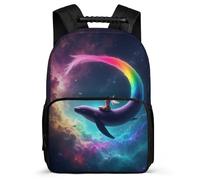 TPISLI Whale Pattern School Backpack for Kids and Teens Year 3-6 Marine Life Daypack for Kids and Teens Year 2-5, Soft Felt Details Lightweight Outdoor Day Trips