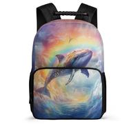 TPISLI Whale Rucksack Junior School for Kids and Teens School Years 2-5 Marine Creature Daypack Children, Side Pockets 1680D Fabric Travel Daily Use