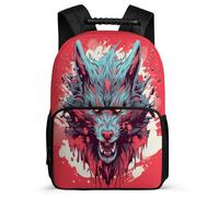 TPISLI Wolf 3D Printed Daypack for Kids and Teens 7-11 Year Olds Animal Wolves Backpack for Boys Girls School Years 1-4, Adjustable Straps Padded Back Travel Daily Use
