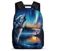 TPISLI Wolf 3D Printed Rucksack for Boys Girls Junior School Animal Wolves Bookbag Age 5-10 Kids and Teens, Soft Felt Details Sturdy Handle Outdoor Day Trips
