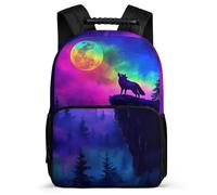 TPISLI Wolf Backpack for Boys Year 3-6, Animal Wolve Rucksack for Children, Lightweight School Bag, Side Pockets, Padded Back, Travel Daily Use