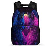 TPISLI Wolf Backpack for Boys Year 3-6, Animal Wolve Rucksack for Children, Lightweight School Bag, Side Pockets, Padded Back, Travel Daily Use