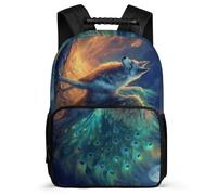 TPISLI Wolf Backpack for Boys Years 1-4, Animal Wolve Rucksack for Girls Boys, Lightweight School Bag, Side Pockets, Padded Back, Travel Daily Use
