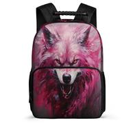 TPISLI Wolf Backpack for Elementary School Boy Girl Lightweight Book Bag Animal Wolve Travel Backpack Casual Daypack 15.7 Inch School Bags with Adjustable Shoulder Straps