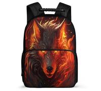 TPISLI Wolf Backpack for Kids and Teens Primary School Animal Wolves Rucksack 6-11 Years Boys Girls, Adjustable Straps Side Pockets Back to School Gift