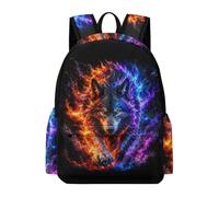 TPISLI Wolf Backpack Kids Ages 7-10 Animal Wolves Rucksack Students Year 10 Trendy Modern 16.5 Inch Laptop Rucksack Primary to Secondary Travel Gift Everyday Use